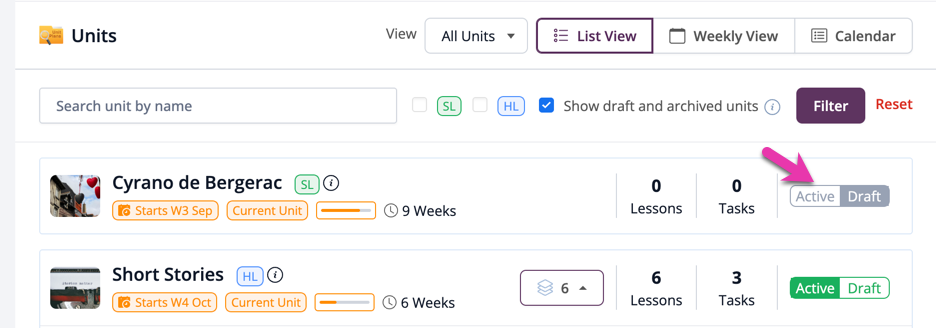 Locate Draft Units Screenshot