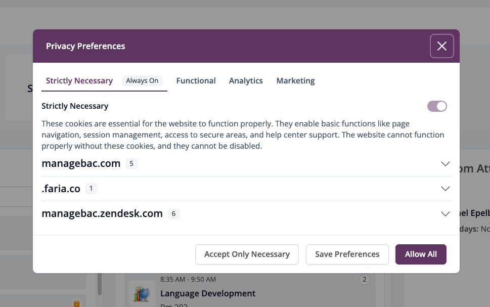 Privacy Preferences Overview