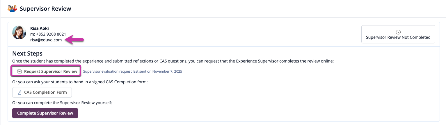 Request supervisor review