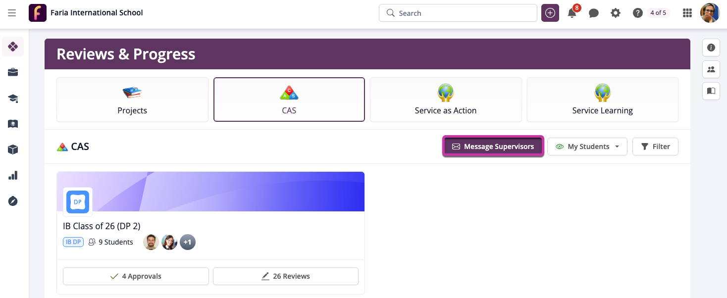 Supervisor dashboard