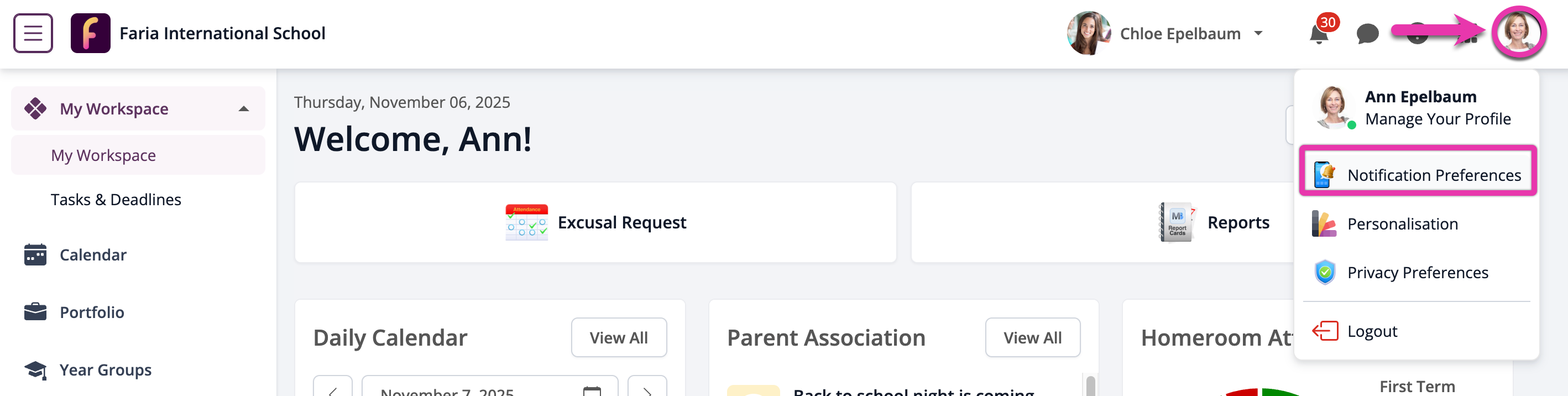Notification preferences