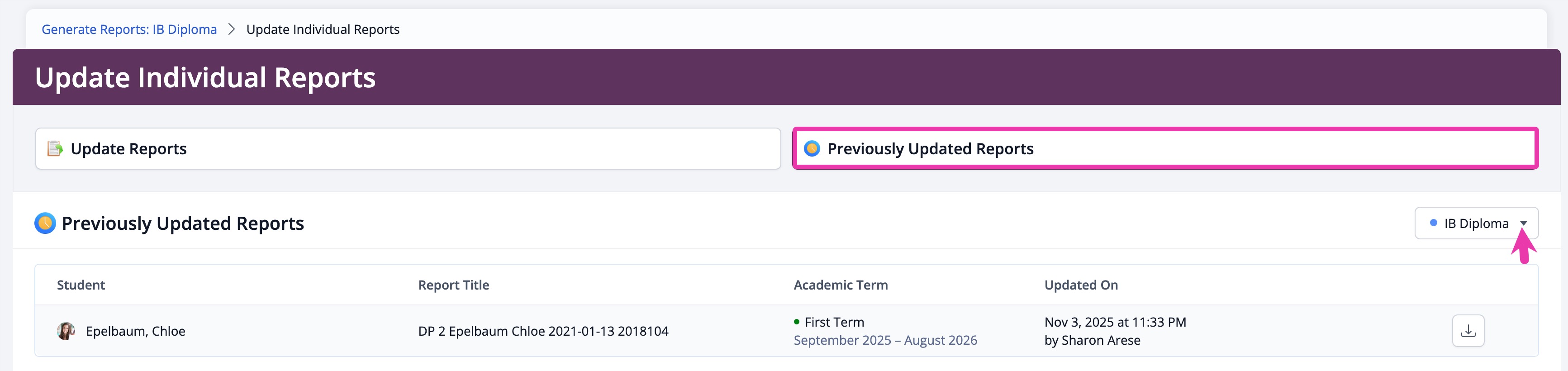 Previous Updated Reports page.jpg