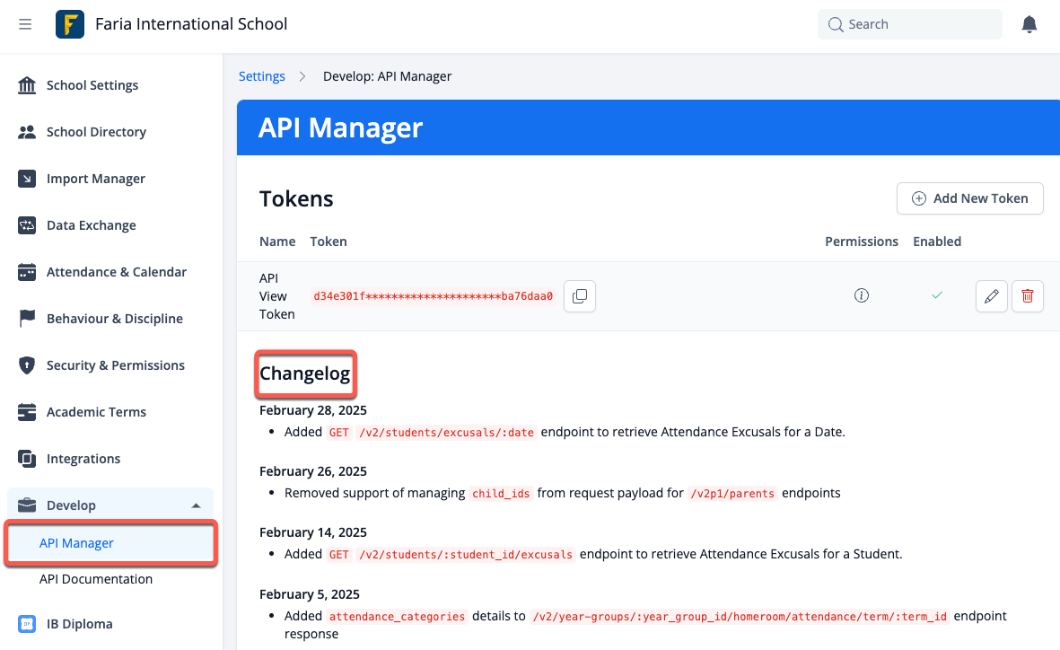 Captura de pantalla: Resumen de las actualizaciones de la API pública: 20 de marzo de 2025