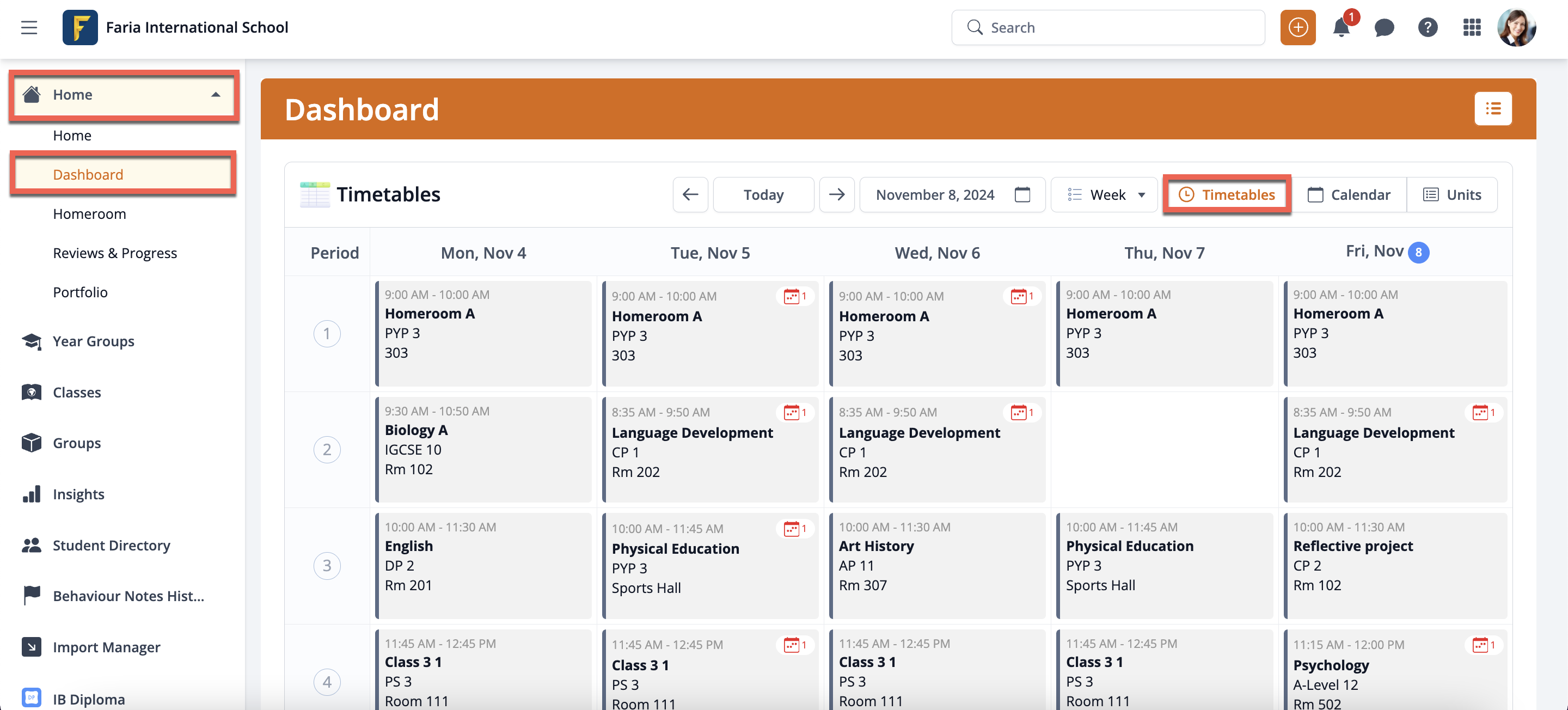 Captura de pantalla: A través del Panel de control > Horarios