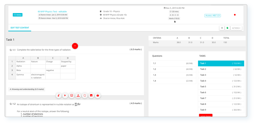 Captura de pantalla: Manténgase al tanto del progreso de los estudiantes creando evaluaciones interactivas y dinámicas utilizando