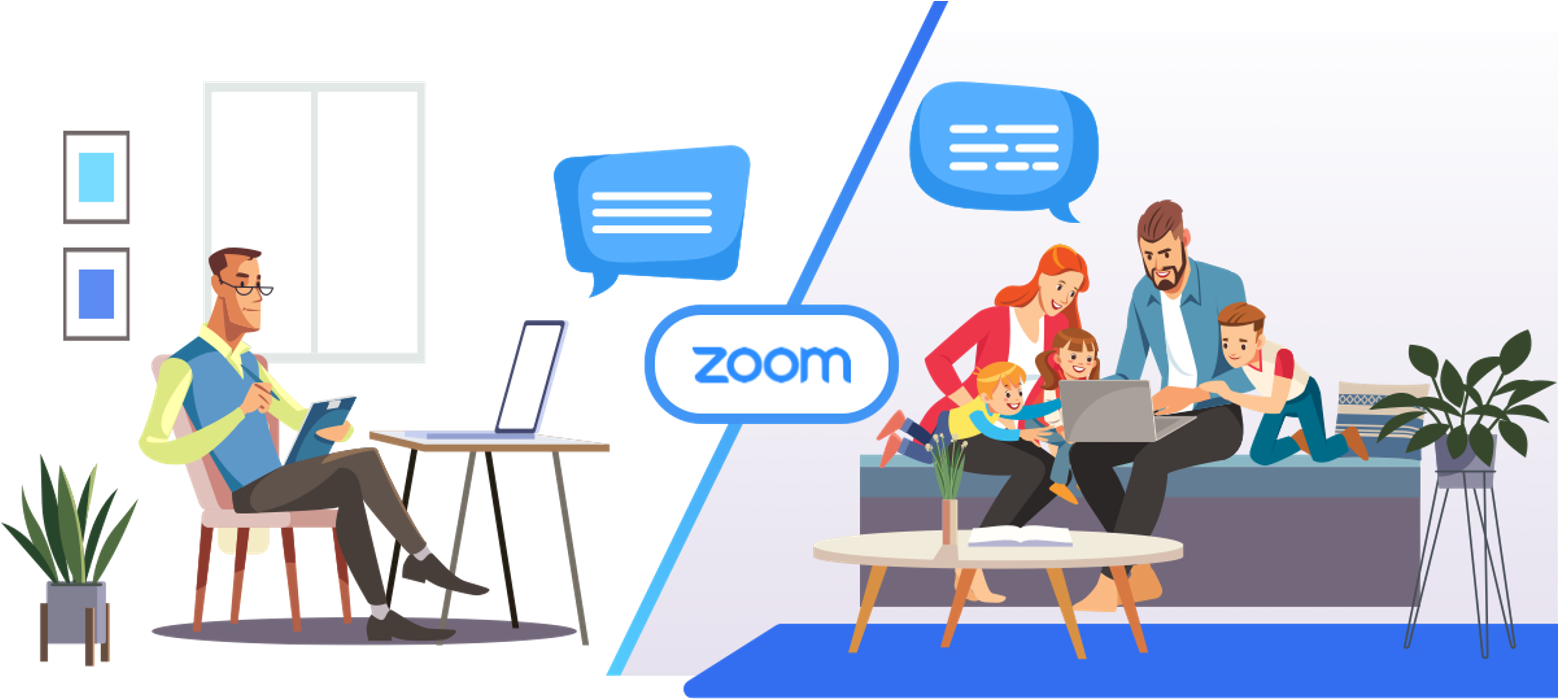 لقطة شاشة: في هذا النمط التعليمي، يستخدم المعلمون برنامج Zoom Integration أو تقنيات أخرى لعقد مؤتمرات الفيديو عبر الإنترنت