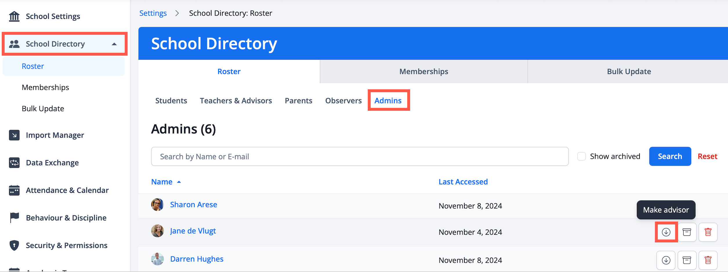 提升或降低用户角色