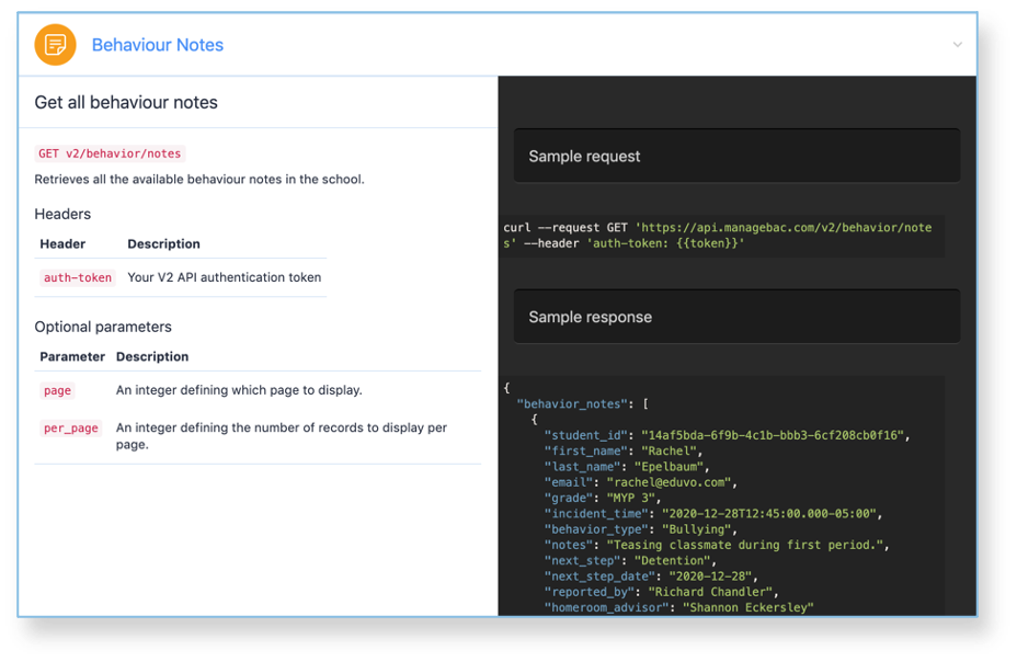 Captura de pantalla: Configuración de la API pública