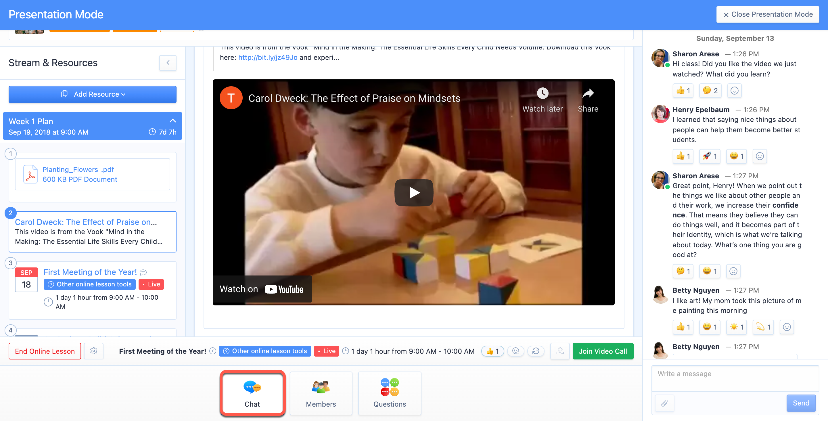 Captura de pantalla: Ahorre tiempo a los profesores haciendo que la generación de enlaces para reuniones de Zoom sea sencilla. Conserve la evidencia de la actividad asíncrona.