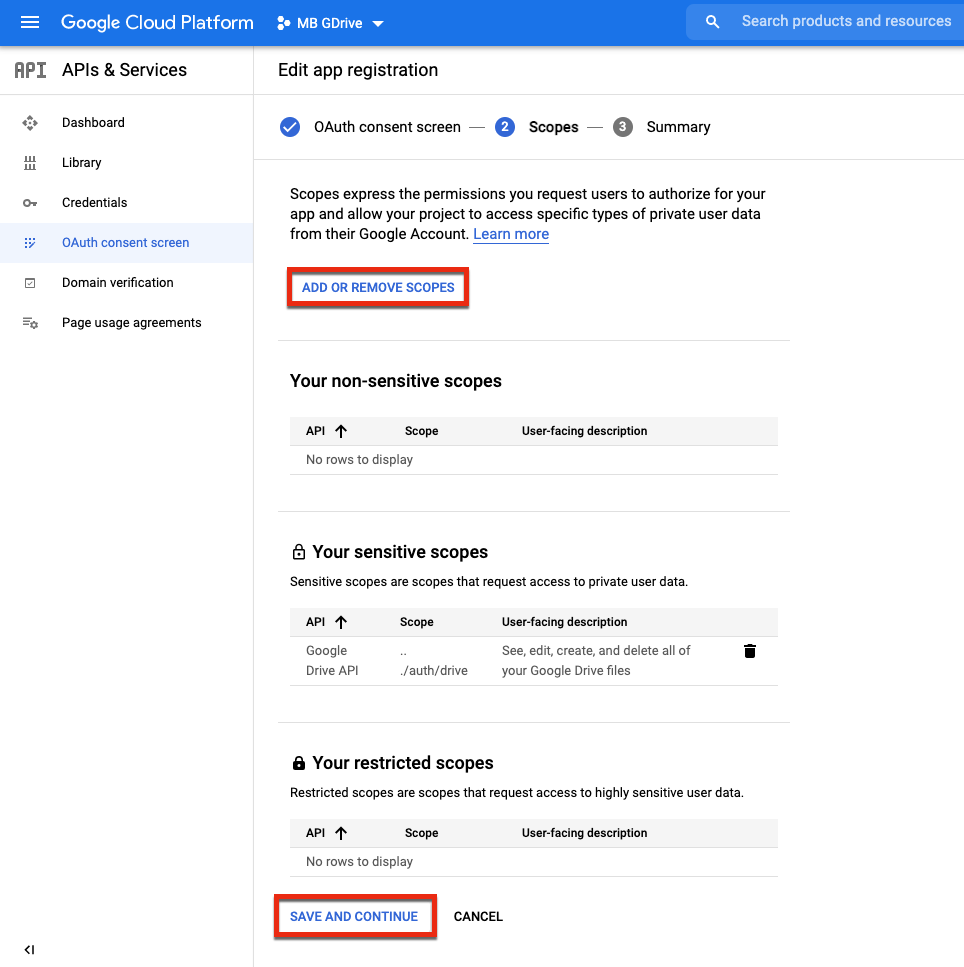 لقطة شاشة: حدد واجهة برمجة تطبيقات Google Drive (عرض جميع ملفات Google Drive الخاصة بك وتعديلها وإنشائها وحذفها)