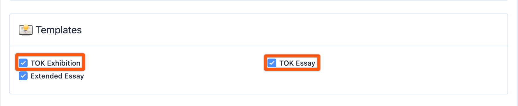 截图：如果您在“年份组”中看不到 TOK 功能，请通过“年份组”>“编辑年份组”启用 TOK 工作表。