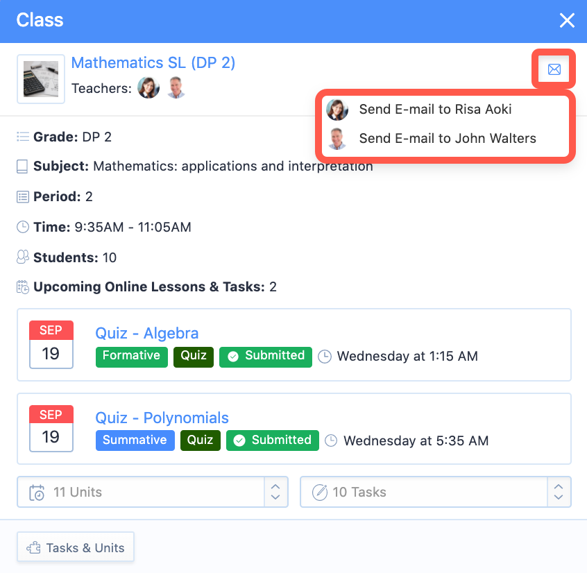 Captura de pantalla: Se han eliminado las descripciones emergentes de cada clase del horario.