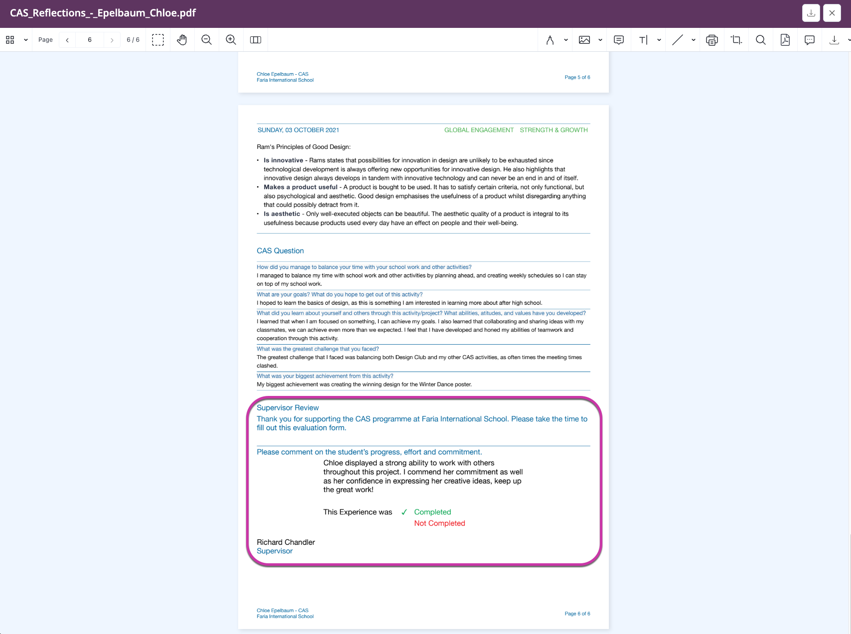 Ejemplo de exportación