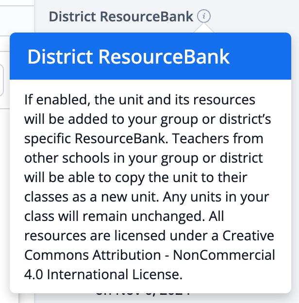 Captura de pantalla: Definimos el Banco de Recursos del Distrito (BRD) como el banco específico de unidades (que se muestra como una pestaña en la página Importar Unidades).