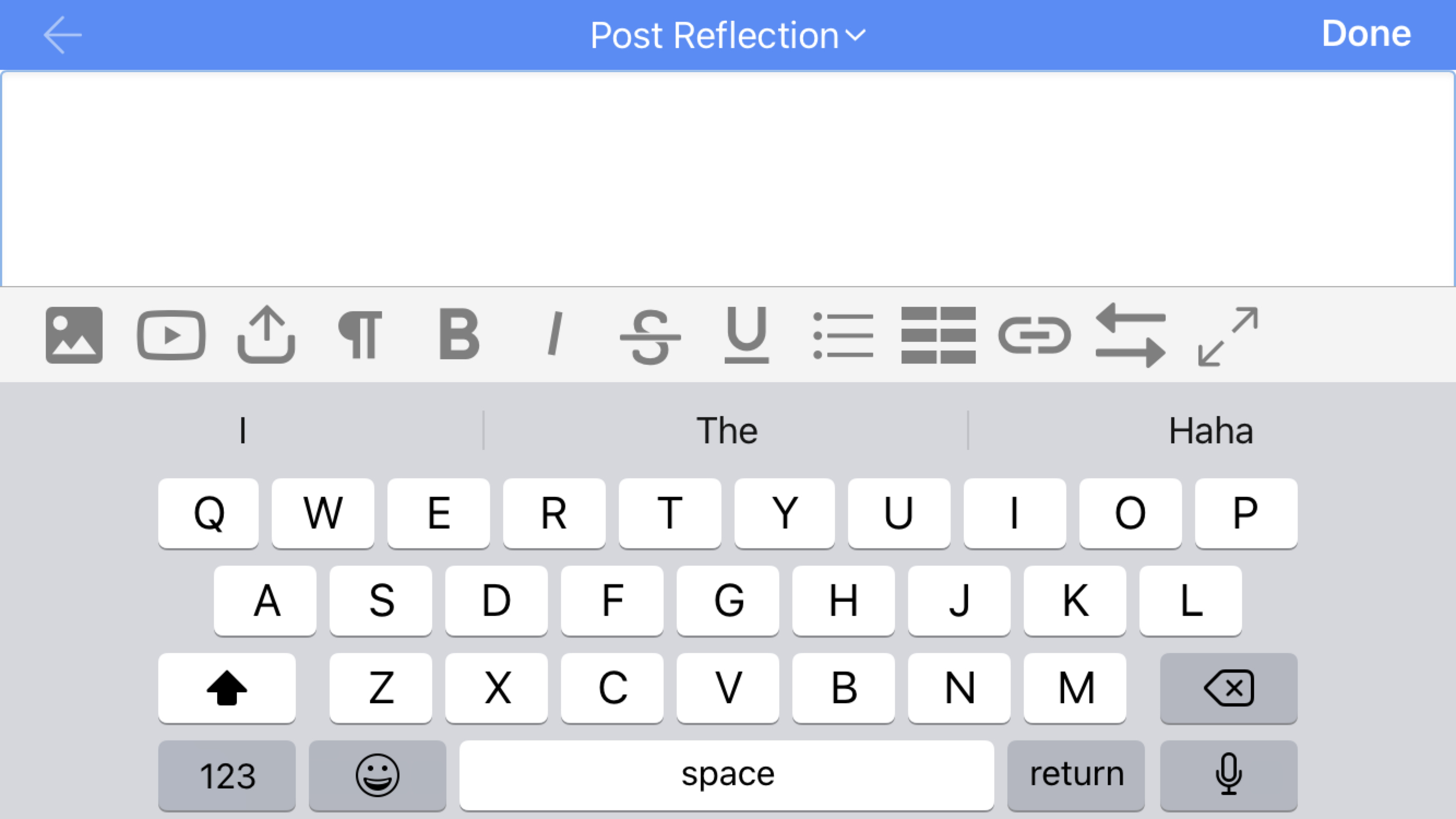 Captura de pantalla: Editor de texto enriquecido