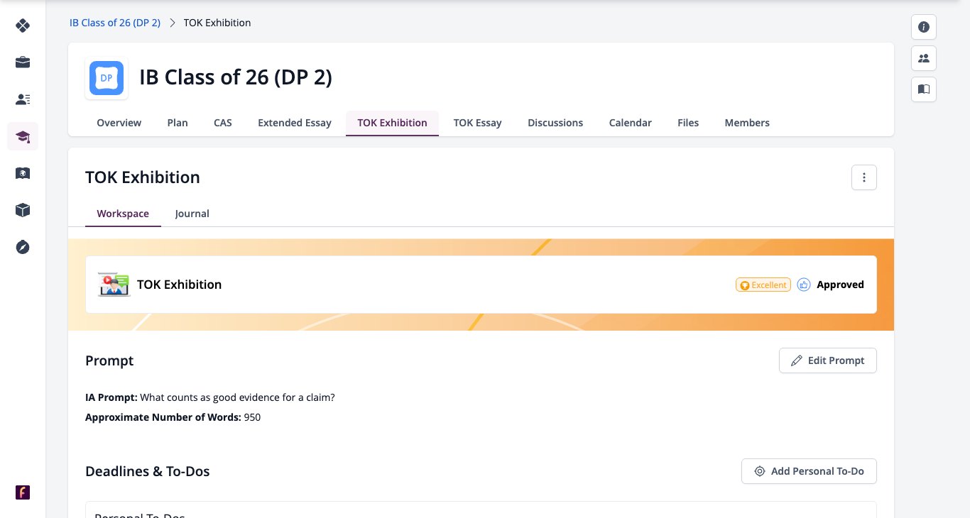 Screenshot: TOK Exhibition worksheet