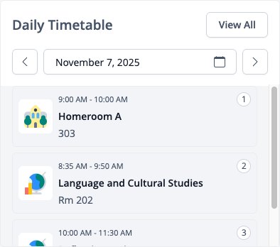Ekran görüntüsü: Günlük Program widget'ı