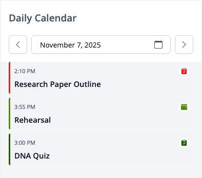 Captura de pantalla: Widget de calendario diario