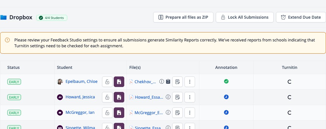 Screenshot: Task Dropbox with Extend Due Date